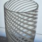 Art glass white swirl vase