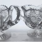 Sugar and creamer on pedestal American Brilliant Period Cut Glass Antique