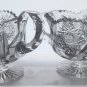Sugar and creamer on pedestal American Brilliant Period Cut Glass Antique
