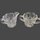 L E Smith moon and star clear Glass sugar and creamer