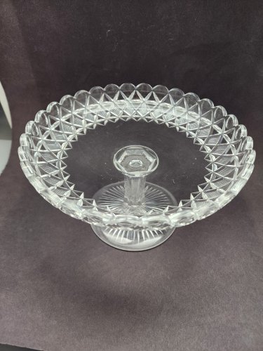 American Brilliant Period Cut Glass compote, Antique c11925