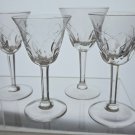 4 Hand Cut Glass panel sherry glasses 4 Hand Cut Glass panel sherry glasses