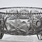 Cut glass 3 legged bowl Hand cut antique