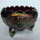 Fenton glass carnival orange tree blossom footed bowl