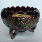Fenton glass carnival orange tree blossom footed bowl
