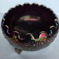 Fenton glass carnival orange tree blossom footed bowl