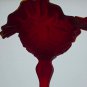 Red frosted glass ruffled edge pedestal compote