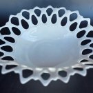 Westmoreland open lace doric edge milk Glass banana fruit bowl
