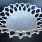 Westmoreland open lace doric edge milk Glass banana fruit bowl