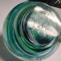 Art glass Signed 1997 green swirl paperweight