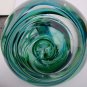 Art glass Signed 1997 green swirl paperweight