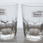 Hand cut glass double on rocks signed Seneca pair
