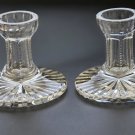 Signed Waterford CUT GLASS pair candle sticks