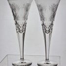 Signed Waterford CUT GLASS millennium Prosperity Toasting Flutes pair crystal