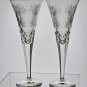 Signed Waterford CUT GLASS millennium Prosperity Toasting Flutes pair crystal