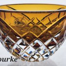 Hand Cut Amber glass bowl HAND POLISHED signed by Peter ORourke PR10
