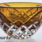 Hand Cut Amber glass bowl HAND POLISHED signed by Peter ORourke PR10