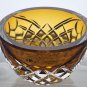 Hand Cut Amber glass bowl HAND POLISHED signed by Peter ORourke PR10