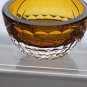 Hand Cut Amber glass bowl HAND POLISHED signed by Peter ORourke PR10
