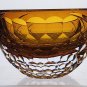 Hand Cut Amber glass bowl HAND POLISHED signed by Peter ORourke PR10