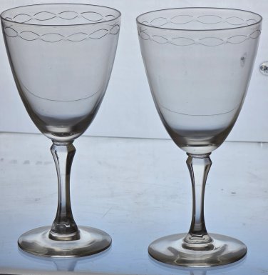 Pair Signed Lenox Crystal sentiment goblets replacement