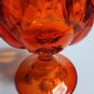 L E Smith Glass Moon and stars red Goblet pair