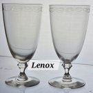 Pair Signed Lenox Crystal sentiment ice tea glasses replacement Pair Signed Lenox Crystal sentiment ice tea glasses replacement