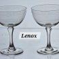Pair Signed Lenox Crystal sentiment tall sherbet's glasses replacement