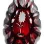Hand cut glass art cranberry Paperweight signed Peter ORourke