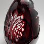 Hand cut glass art cranberry Paperweight signed Peter ORourke