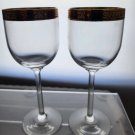 Pair Autumn wine glass Lenox USA crystal Signed