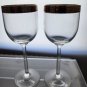 Pair Autumn wine glass Lenox USA crystal Signed
