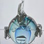 blue vealed glass fish paperweight