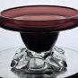 Signed art glass amethyst dish