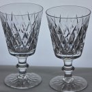 Hand cut clear glass goblet Seneca Pair