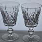 Hand cut clear glass goblet Seneca Pair