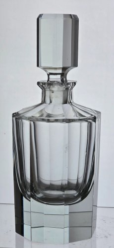 Vintage hand cut glass fluted panel decanter