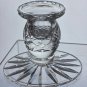 Pair candle cut glass sticks crystal