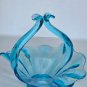 Blue art glass basket Italy