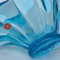 Blue art glass basket Italy