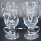 Eamon Shamrock glass and harp Irish coffee MUG.2 piece