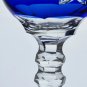 Cut to clear Cobalt glass tall wine hock grapes