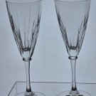 Mikasa cut glass flutes stemware pair