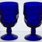 Viking Glass blue goblet honeycomb pair