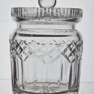 Signed Waterford crystal Lismore cookie jar with lid