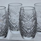 4 piece Cross cut pattern Hand cut Crystal juice glass