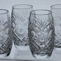 4 piece Cross cut pattern Hand cut Crystal juice glass