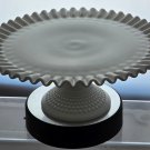 Fenton glass ruffled edge milk Glass HOBNAIL cake stand Fenton glass ruffled edge milk Glass HOBNAIL cake stand