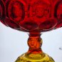 LE Smith glass large Red moon and stars footed bowl