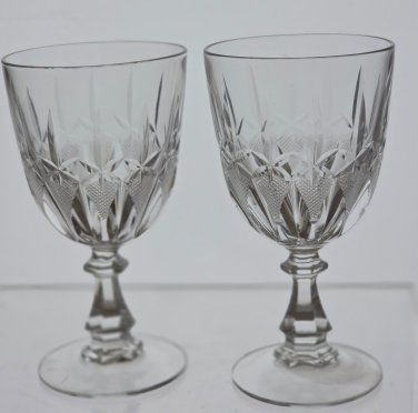 4 Hand Cut glass wines stemware